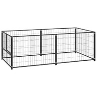 Dog Kennel Black 200x100x70 cm Steel