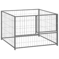  Dog Kennel Silver 100x100x70 cm Steel