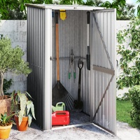  Garden Shed Grey 118.5x97x209.5 cm Galvanised Steel