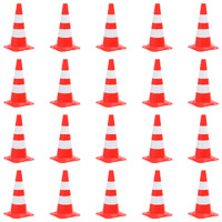  Reflective Traffic Cones 20 pcs Red and White 50 cm