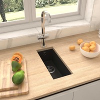  Kitchen Sink with Overflow Hole Black Granite
