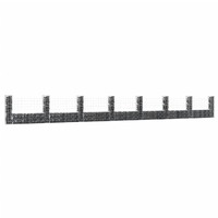  U-shape Gabion Basket with 8 Posts Iron 860x20x100 cm