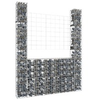  U-shape Gabion Basket with 2 Posts Iron 140x20x200 cm
