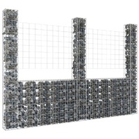  U-shape Gabion Basket with 3 Posts Iron 260x20x200 cm