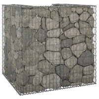  Gabion Wall for Garbage Bin Galvanised Steel 110x100x110 cm