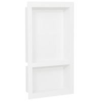  Shower Niche with 2 Compartments High Gloss White 41x69x9 cm