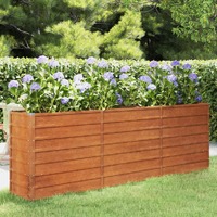  Garden Raised Bed Rusty 240x40x77 cm Corten Steel