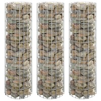  Circular Gabion Raised Beds 3 pcs Galvanised Steel Ø30x100 cm