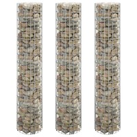  Circular Gabion Raised Beds 3 pcs Galvanised Steel Ø30x150 cm