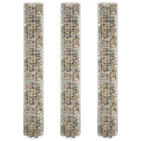  Circular Gabion Raised Beds 3 pcs Galvanised Steel Ø30x200 cm