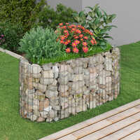 Gabion Raised Bed Galvanised Iron 120x50x50 cm