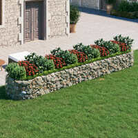  Gabion Raised Bed Galvanised Iron 500x100x50 cm