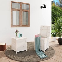  Outdoor Cushion Box White 50x50x56 cm Solid Wood Fir