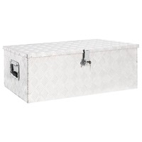  Storage Box Silver 90x47x33.5 cm Aluminium