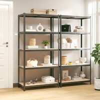  5-Layer Shelves 2 pcs Anthracite Steel and Engineered Wood