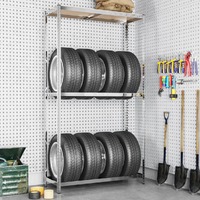  2-Layer Tire Rack Silver 110x40x180 cm Steel
