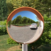  Outdoor Convex Traffic Mirror Orange Ø30 cm Polycarbonate