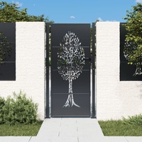 Garden Gate Anthracite 105x180 cm Steel Tree Design