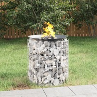  Gabion Fire Pit Ø 50 cm Galvanised Iron
