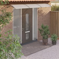  Door Canopy Grey 300x80 cm Polycarbonate
