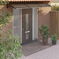  Door Canopy Black 300x75 cm Polycarbonate