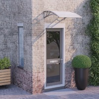  Door Canopy Grey and Transparent 80x75 cm Polycarbonate
