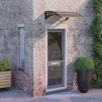  Door Canopy Black 80x75 cm Polycarbonate