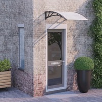  Door Canopy Black and Transparent 100x75 cm Polycarbonate