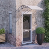  Door Canopy Grey and Transparent 100x75 cm Polycarbonate
