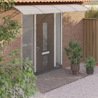  Door Canopy Grey and Transparent 350x80 cm Polycarbonate