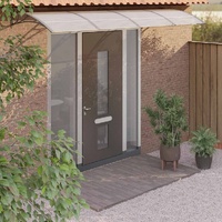  Door Canopy Grey and Transparent 400x80 cm Polycarbonate