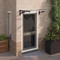  Door Canopy Black and Transparent 122x90 cm Polycarbonate