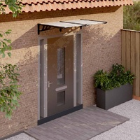  Door Canopy Black and Transparent 152.5x90 cm Polycarbonate