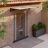  Door Canopy Black and Transparent 199x90 cm Polycarbonate