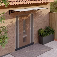  Door Canopy Black and Transparent 239x90 cm Polycarbonate