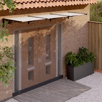  Door Canopy Black and Transparent 297.5x90 cm Polycarbonate