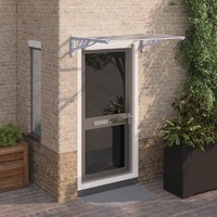  Door Canopy Grey and Transparent 122x90 cm Polycarbonate