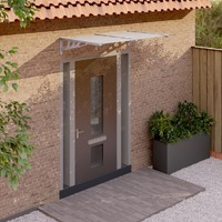  Door Canopy Grey and Transparent 152.5x90 cm Polycarbonate