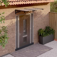  Door Canopy Black 152.5x90 cm Polycarbonate