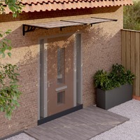  Door Canopy Black 239x90 cm Polycarbonate