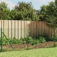  Chain Link Fence with Spike Anchors Green 1x10 m
