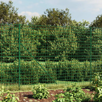  Wire Mesh Fence with Spike Anchors Green 1.4x25 m