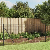  Wire Mesh Fence with Spike Anchors Anthracite 1.1x10 m