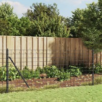  Wire Mesh Fence with Spike Anchors Anthracite 1x25 m