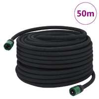  Garden Soaker Hose Black 0.6&quot; 50 m Rubber