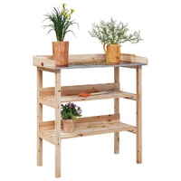  Plant Table with Shelves 78x38x82.5 cm Solid Wood Fir