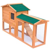  Outdoor Large Rabbit Hutch Small Animal House Pet Cage Wood
