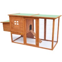  Outdoor Chicken Cage Hen House with 1 Egg Cage Wood