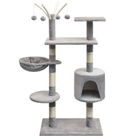  Cat Tree with Sisal Scratching Posts 125 cm Grey