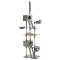  Cat Tree with Sisal Scratching Posts 230-260 cm Grey